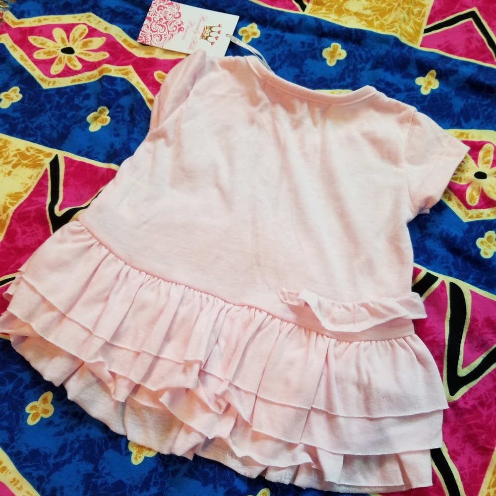 Beverly Hills Princess Pink Butterfly Ruffle Top - Picture 4 of 4